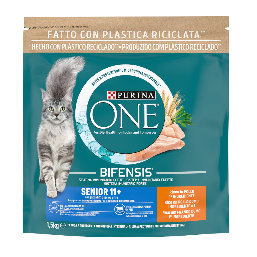 1.5 kg Purina One Senior 11+ Bifensis Pollo pienso para gatos, , large Imagen numero 1