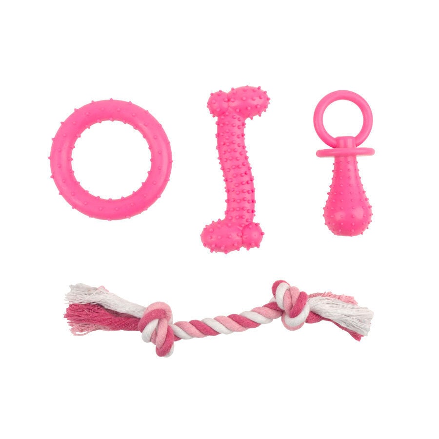 Tootoy! Chew Teething Set Rosa de mordedores para cachorros, , large indicador imagen numero 2