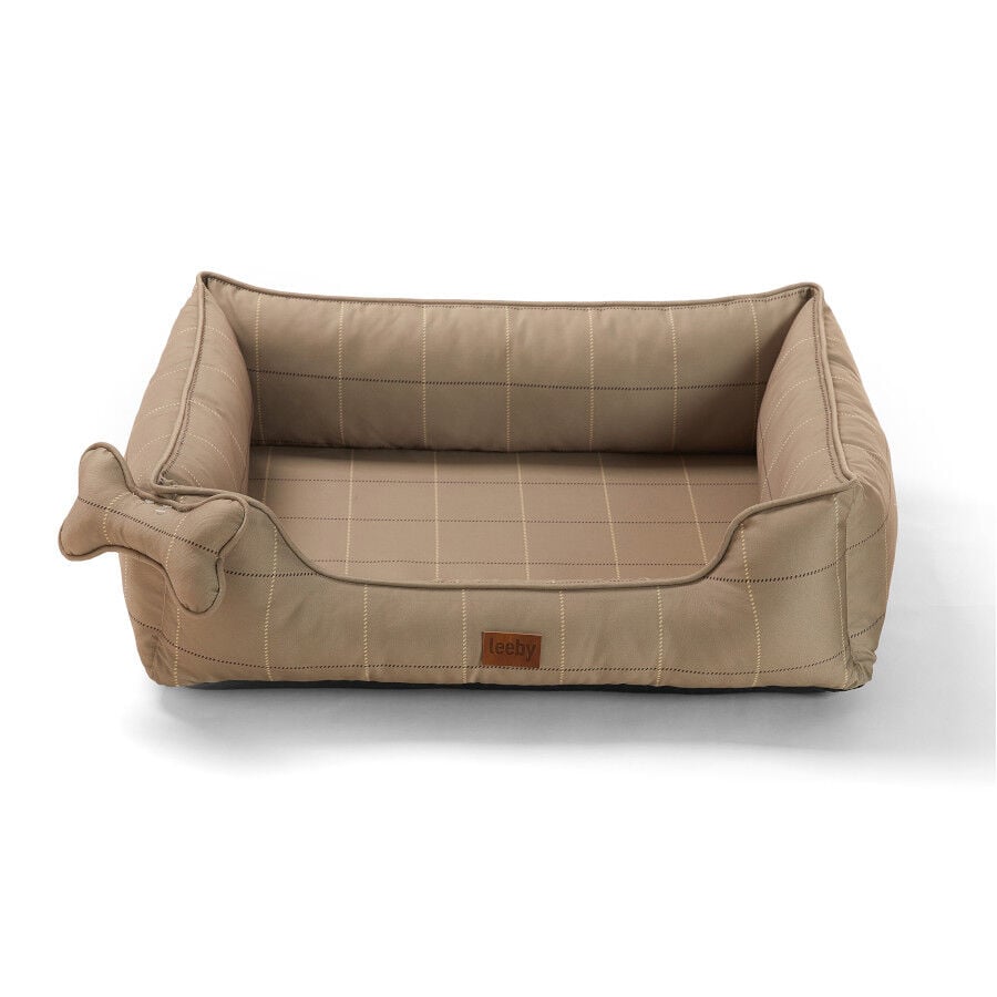 Leeby cama viscoel&aacute;stica marr&oacute;n rayas para perros, , large Imagen numero 1