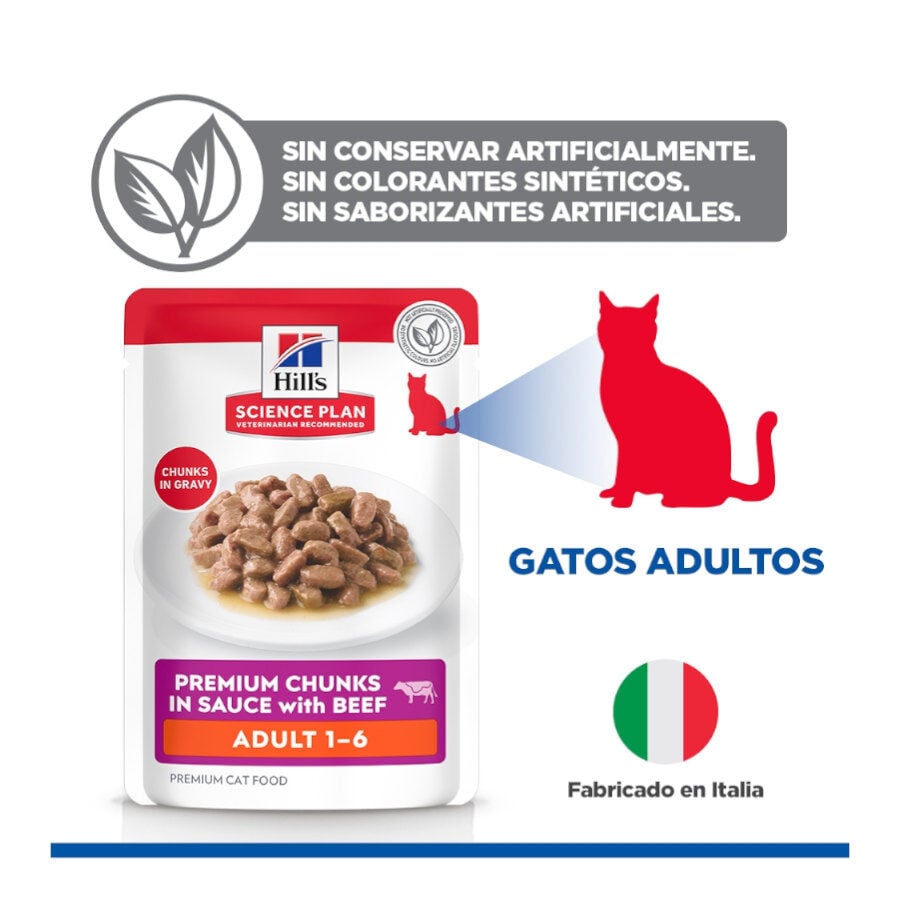 85 g Hill's Science Plan Adult Ternera Sobre en Salsa para gatos, , large indicador imagen numero 5