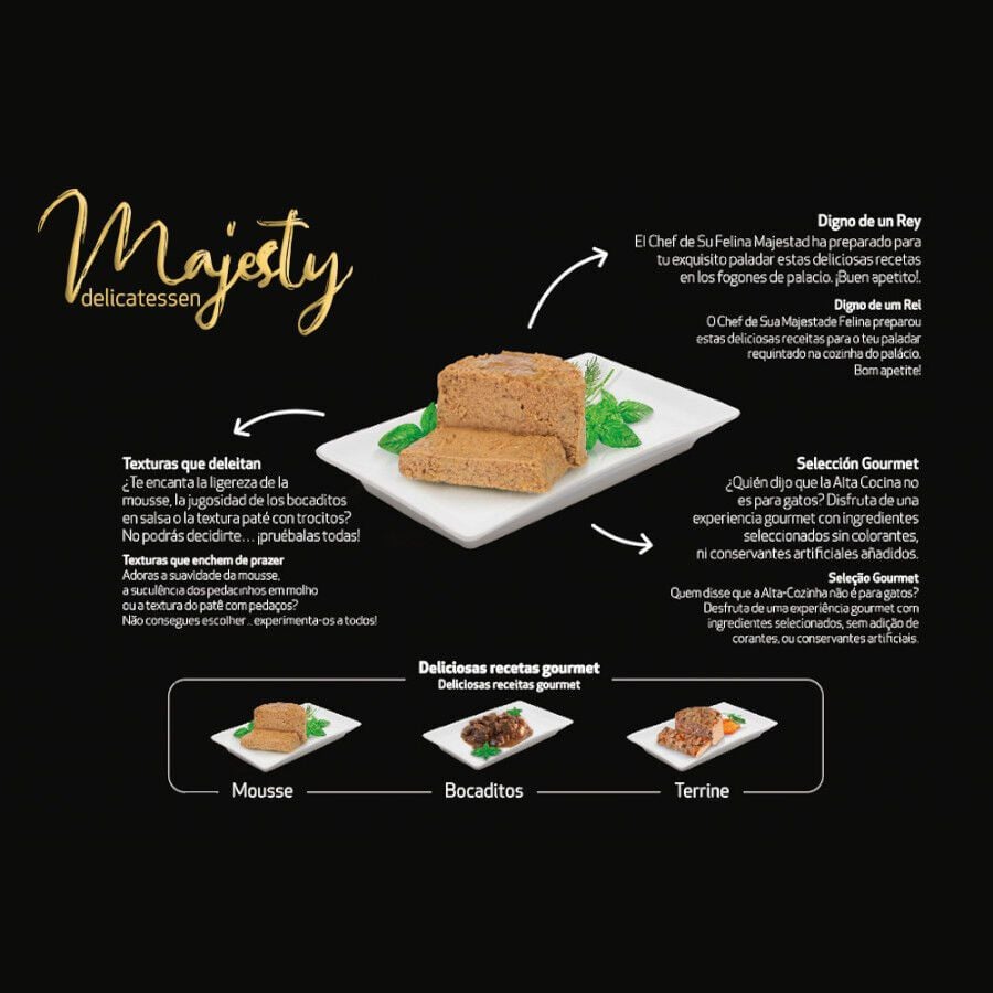12 latas x 85 g Majesty Adult Mousse de Pescado lata para gatos, , large Imagen numero 4
