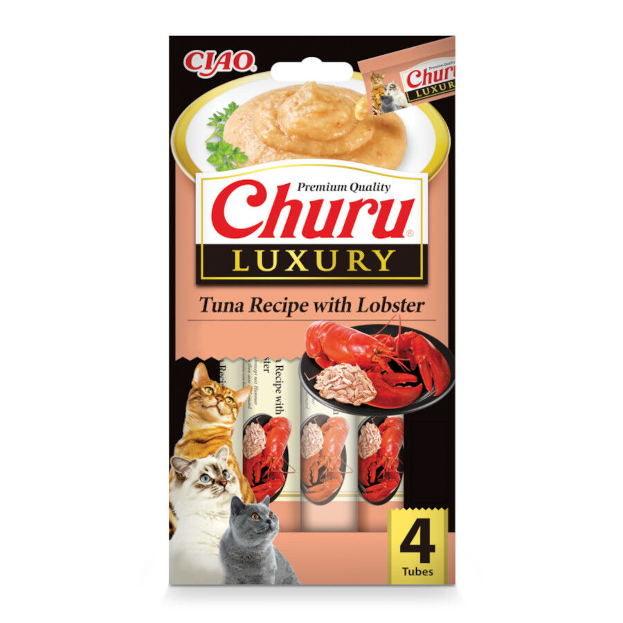 4 sobres x 14 g Churu Luxury Snack At&uacute;n y Langosta para gatos, , large Imagen numero 1