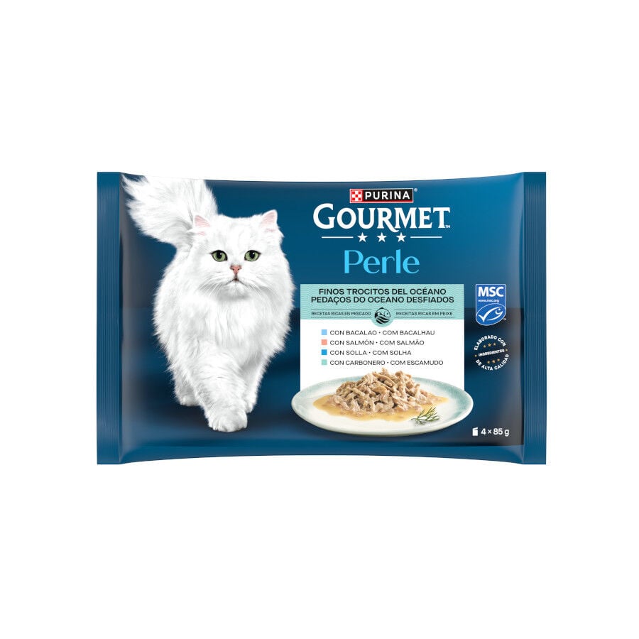 Gourmet Perle Finos Trocitos del Oc&eacute;ano en salsa sobre para gatos