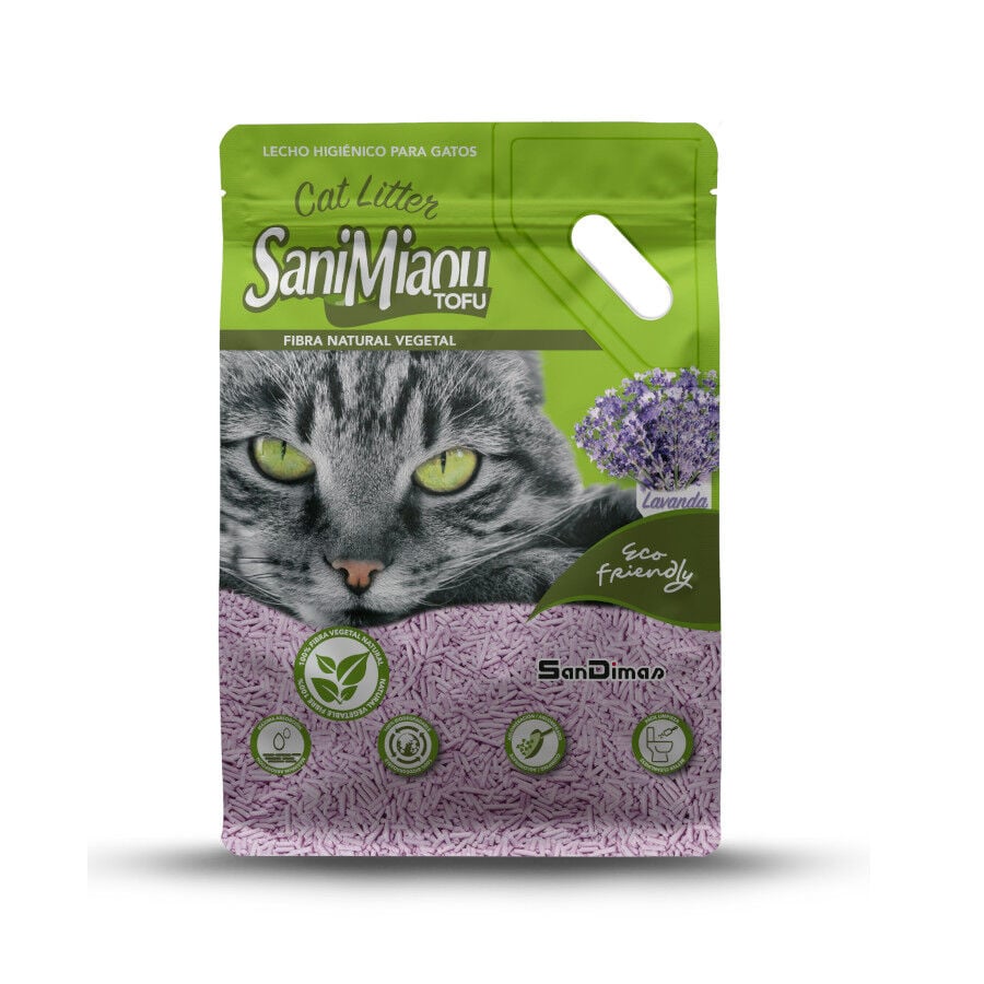 SaniMiau Arena Natural Tofu Lavanda para gatos, , large Imagen numero 1