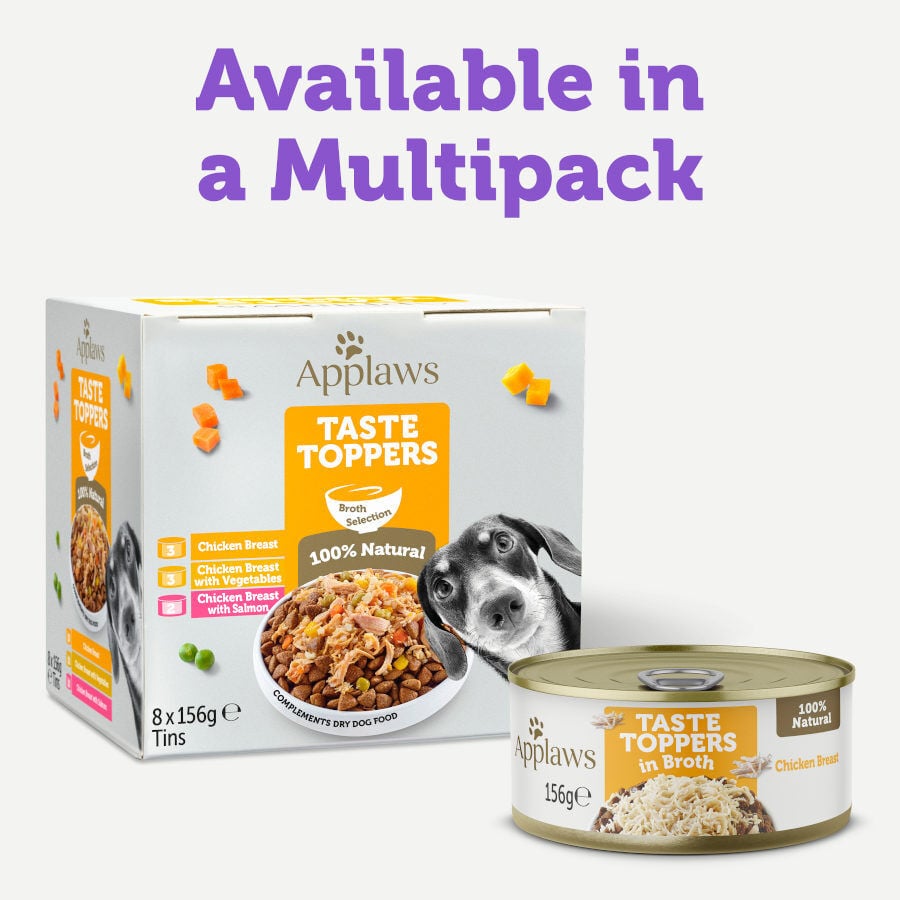 156 g Applaws Taste Toppers Pollo en Caldo lata para perros, , large indicador imagen numero 3
