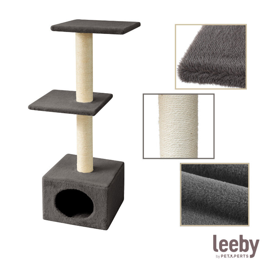 Leeby Colette torre rascador con cama nido gris para gatos, , large Imagen numero 5