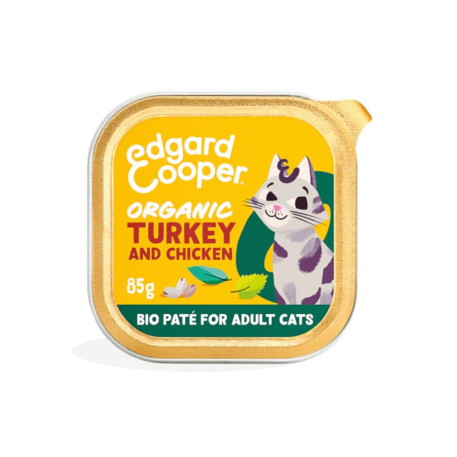 85 g Edgard & Cooper Adult Pavo y Pollo Ecol&oacute;gico en Pat&eacute; tarrina para gatos, , large Imagen numero 1