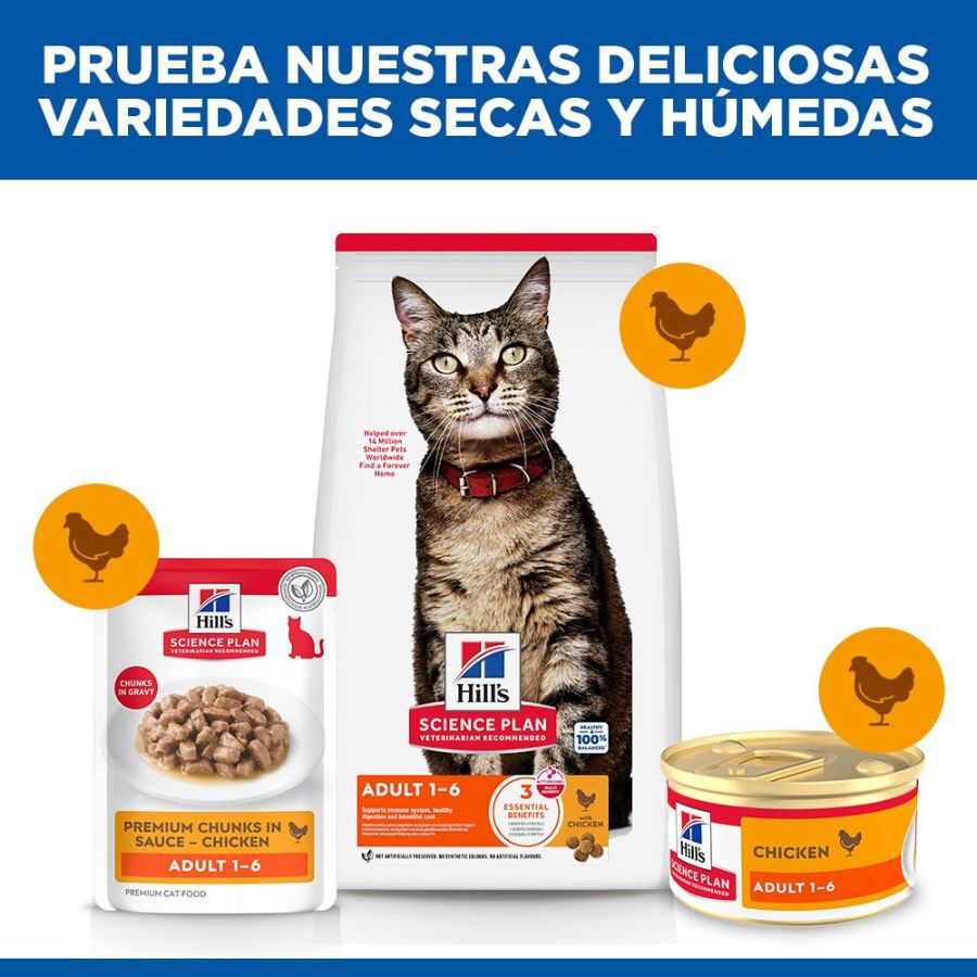 85 g Hill's Science Plan Adult Mousse de Pollo lata para gatos, , large indicador imagen numero 7