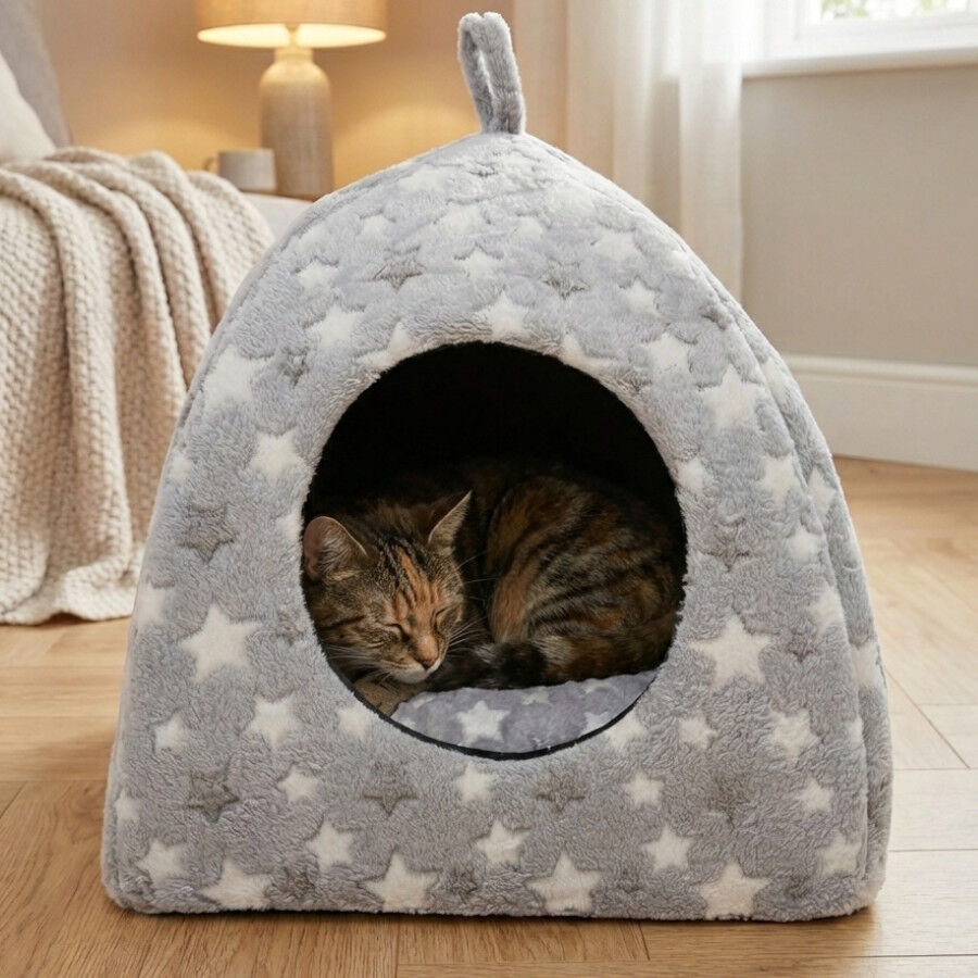Leeby Cama Igl&uacute; Estrella Gris para gatos, , large Imagen numero 1