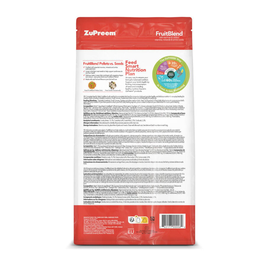 ZuPreem FruitBlend Medium pienso para p&aacute;jaros, , large Imagen numero 2