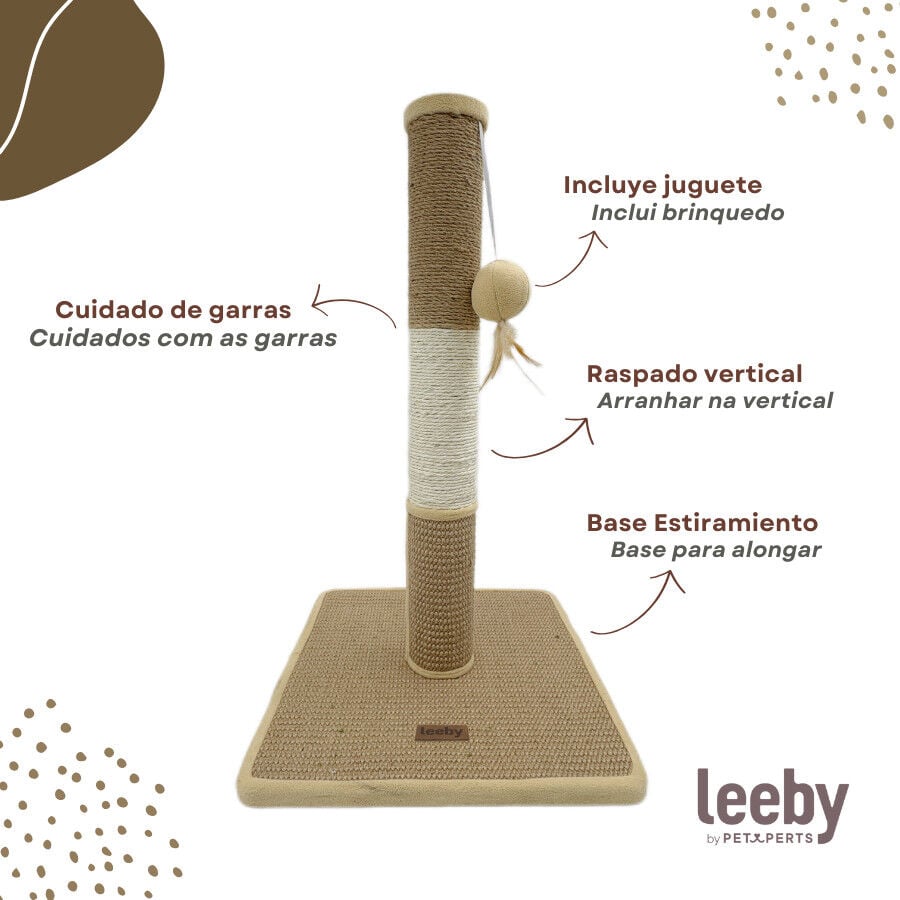 Leeby Mimi rascador de sisal y terciopelo con juguete para gatos, , large indicador imagen numero 3