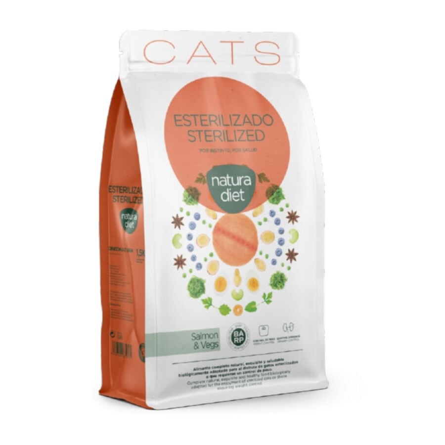 Natura Diet Sterilized Salm&oacute;n y Vegetales pienso para gatos