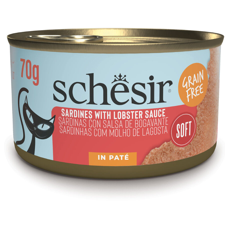 70 g Schesir Lata Sardinas y Bogavante en pat&eacute; para gatos, , large Imagen numero 1