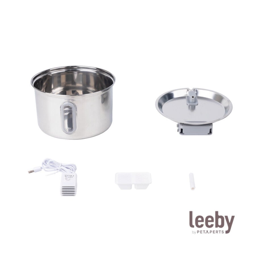 Leeby Fuente de Agua Acero Inoxidable para perros y gatos, , large indicador imagen numero 2