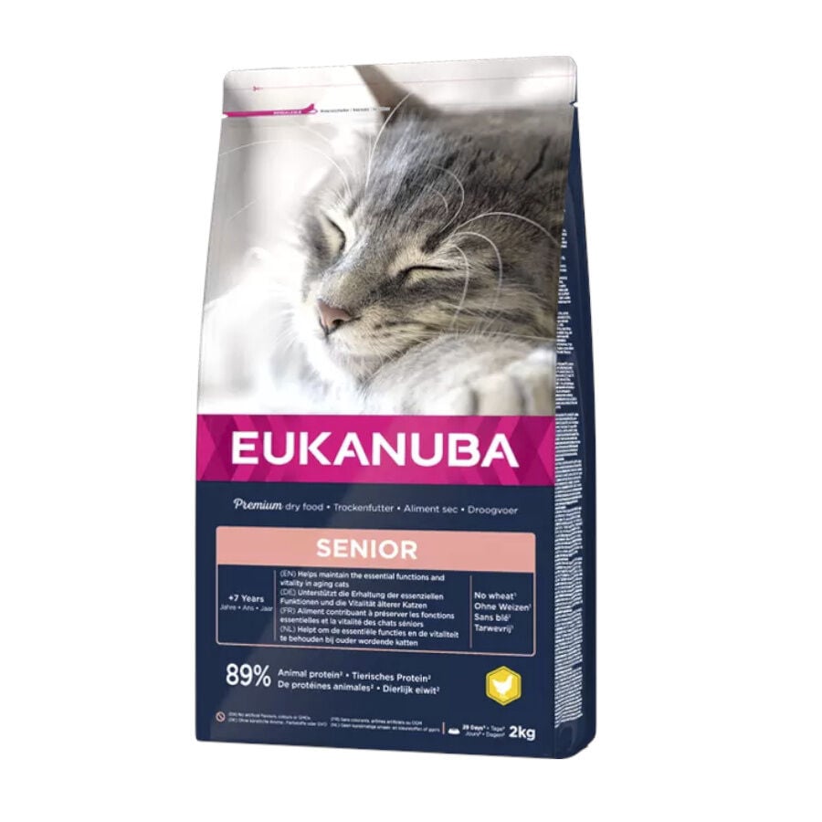 10 kg Eukanuba Senior Pollo pienso para gatos, , large indicador imagen numero 1