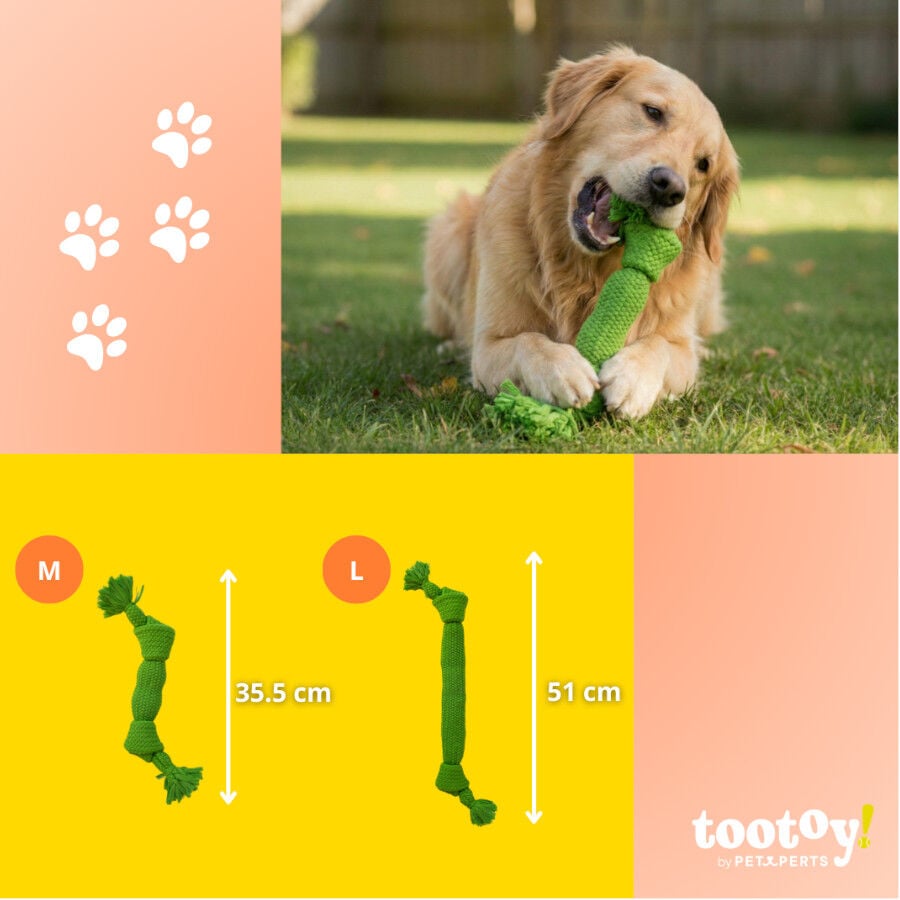 Tootoy! Hueso Mordedor de Cuerda Verde para perros, , large indicador imagen numero 5