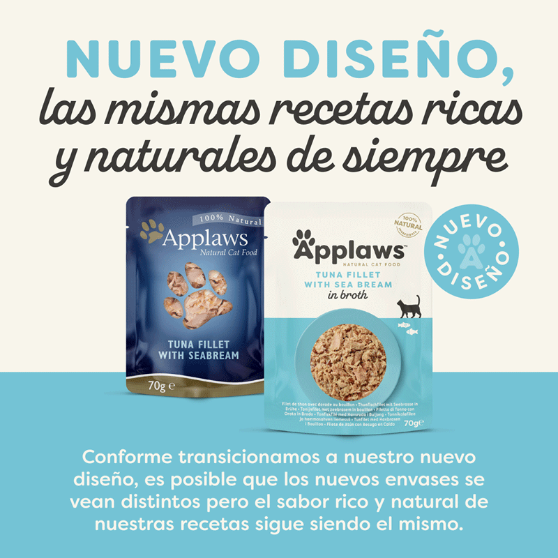 70 g Applaws At&uacute;n y Besugo sobre para gatos, , large Imagen numero 2