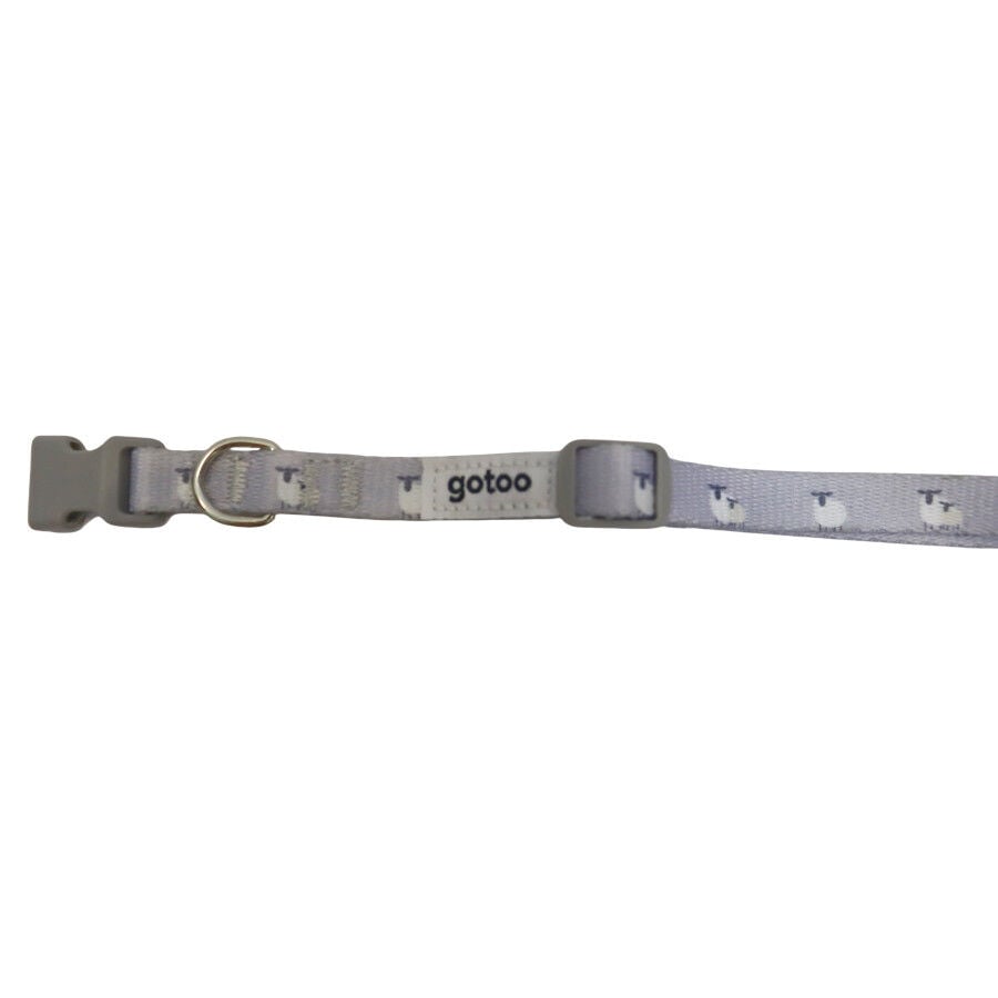 Gotoo Set de correa y collar con estampado ovejitas gris para cachorros, , large Imagen numero 6
