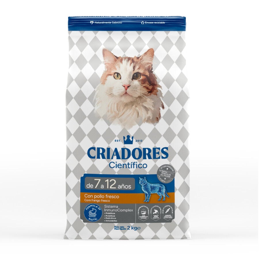 2 kg Criadores Cient&iacute;fico Mature +7 Pollo pienso para gatos, , large Imagen numero 1