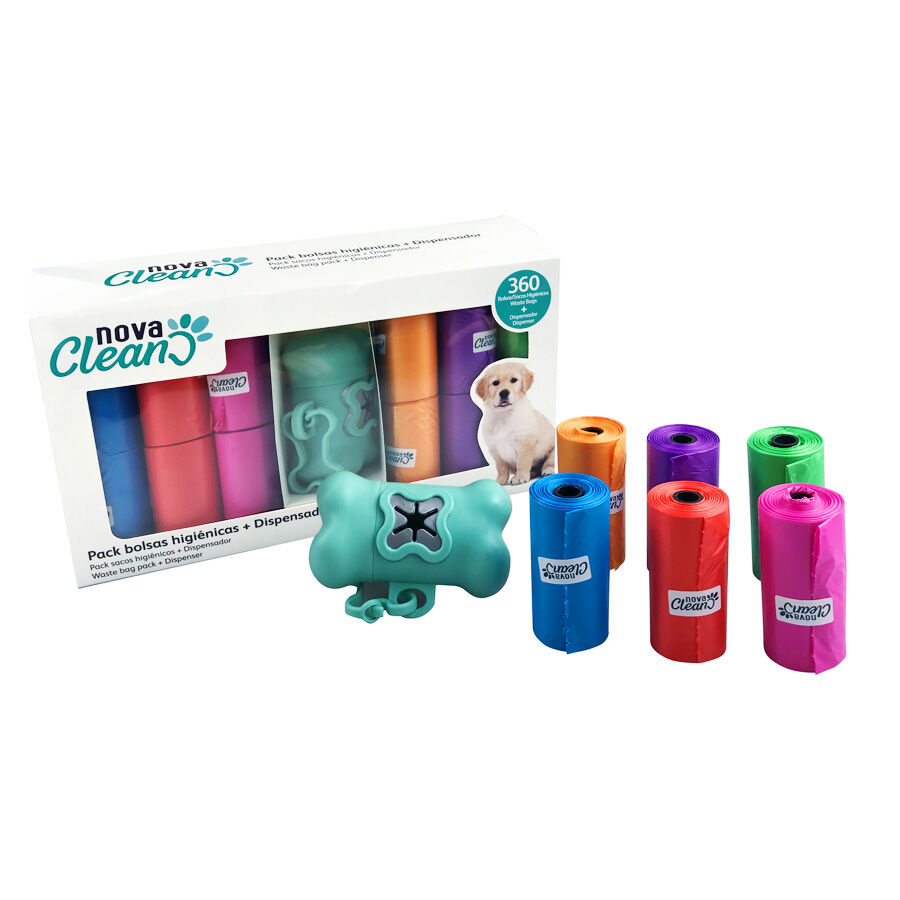 Pack Bolsas higi&eacute;nicas Nova Clean + Dispensador 24 rollos Imagen numero 1