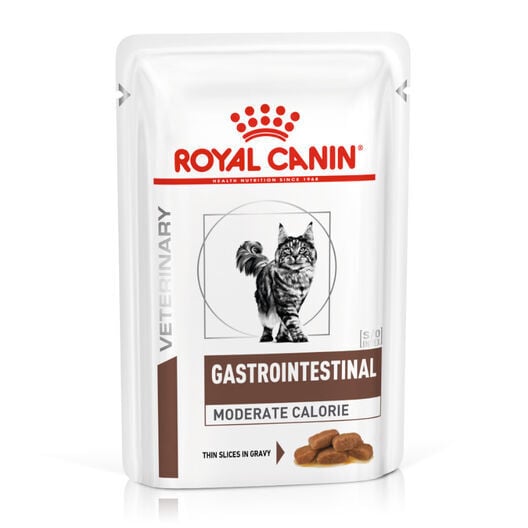 12 sobres x 85 g Royal Canin Veterinary Gastrointestinal Moderate Calorie sobre para gatos, , large Imagen numero 1