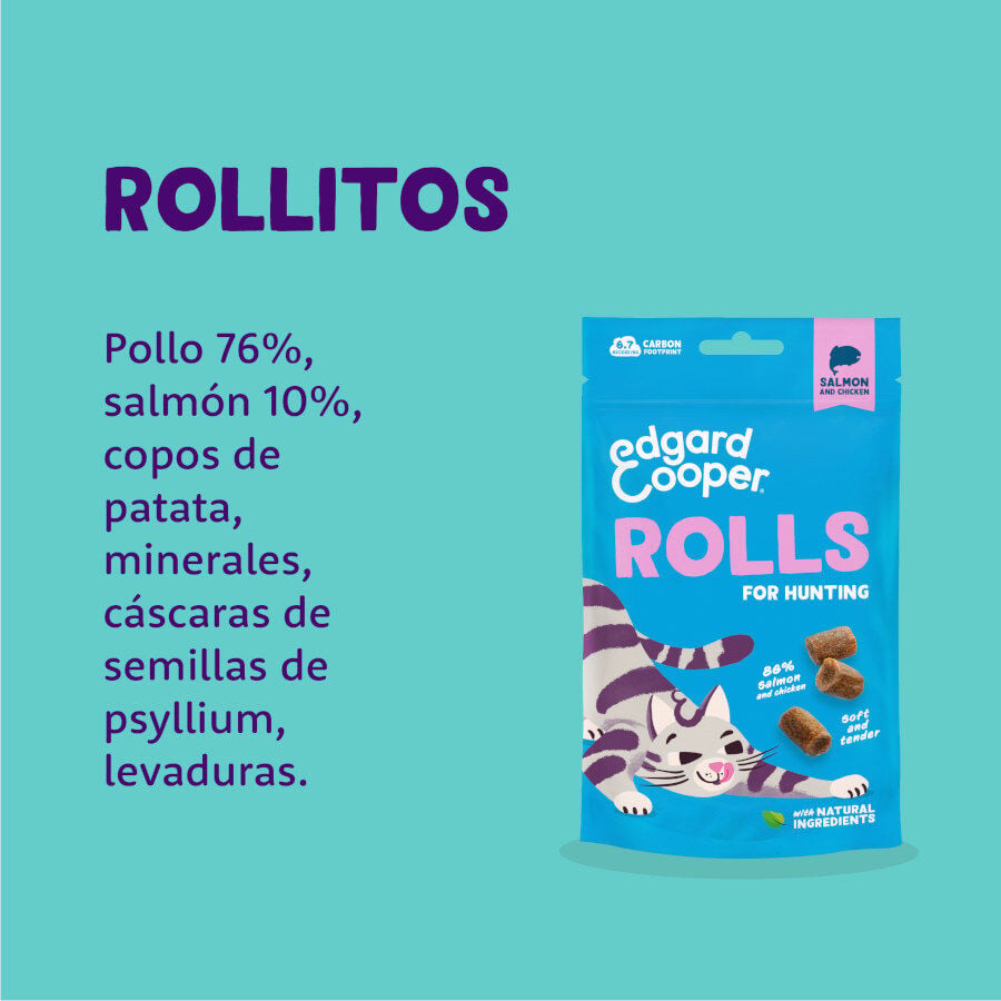 45 g Edgard & Cooper Rollitos Salm&oacute;n y Pollo para gatos, , large indicador imagen numero 4