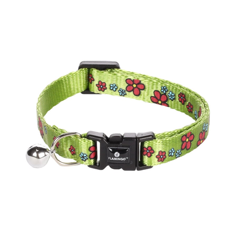 Flamingo Collar Ziggi Flores Verde para gatos, , large indicador imagen numero 1
