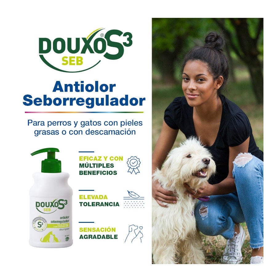 Douxo S3 Seb Champ&uacute; Piel Grasa para perros y gatos, , large Imagen numero 2