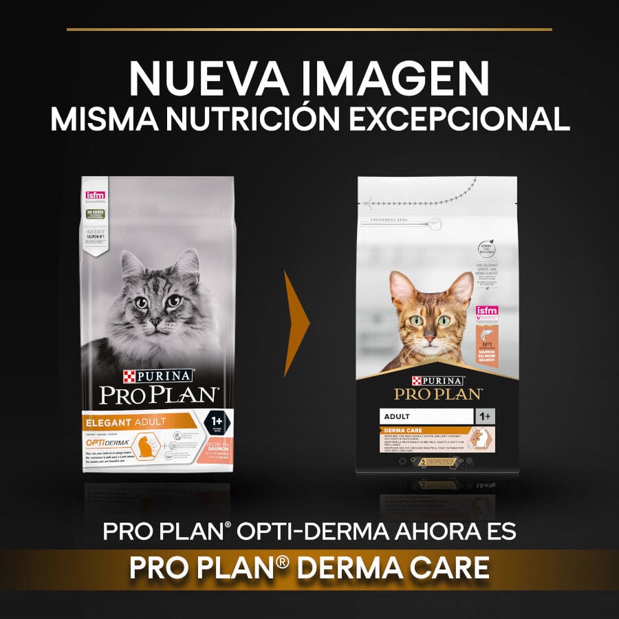 3 kg Pro Plan Adult OptiDerma Salm&oacute;n pienso para gatos, , large indicador imagen numero 2