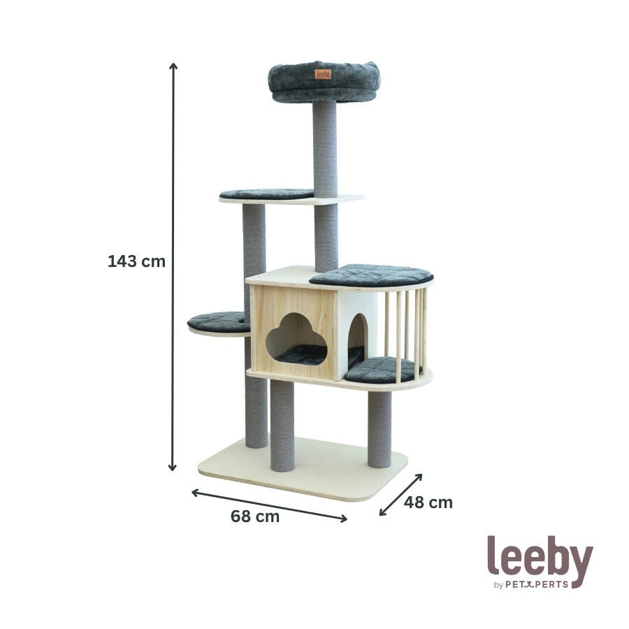 Leeby Cloud Collection torre rascador multiplataforma con cama nido para gatos, , large indicador imagen numero 4