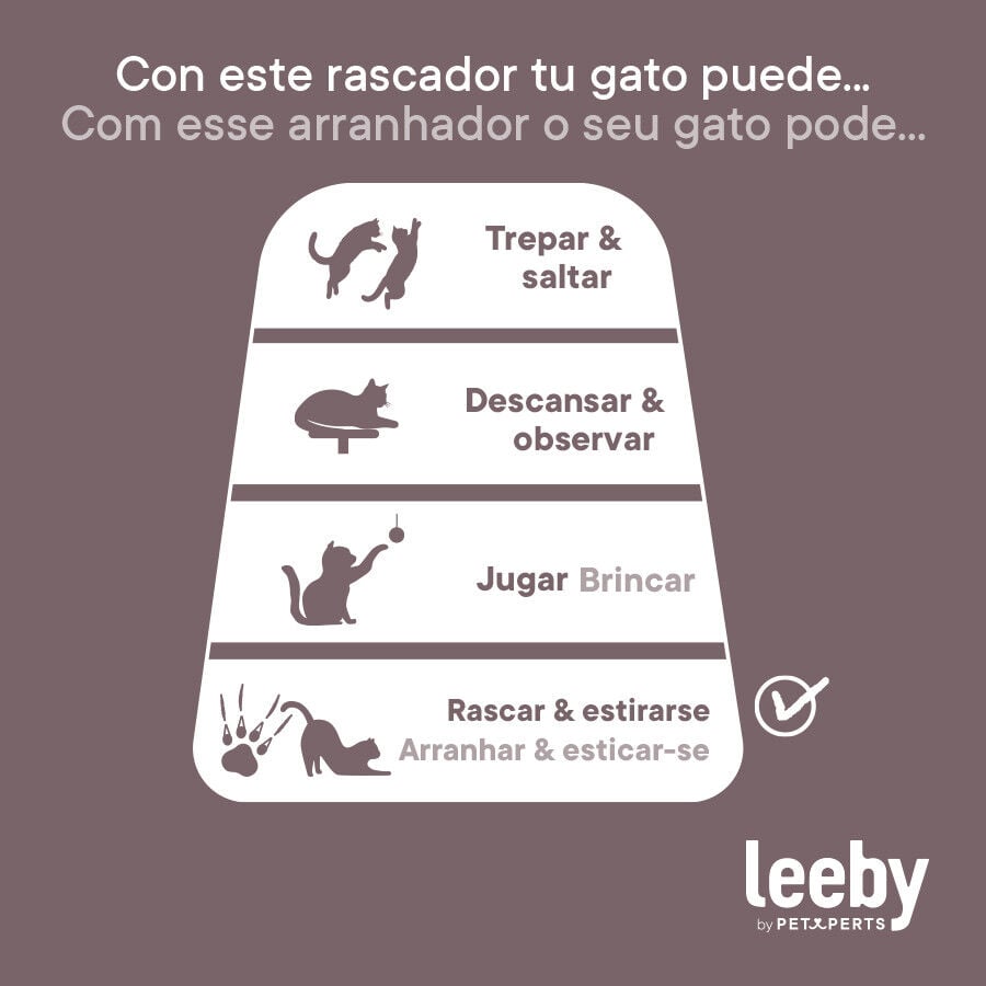 Leeby Remy Rocker rascador horizontal de cart&oacute;n con estampado a cuadros para gatos, , large indicador imagen numero 6