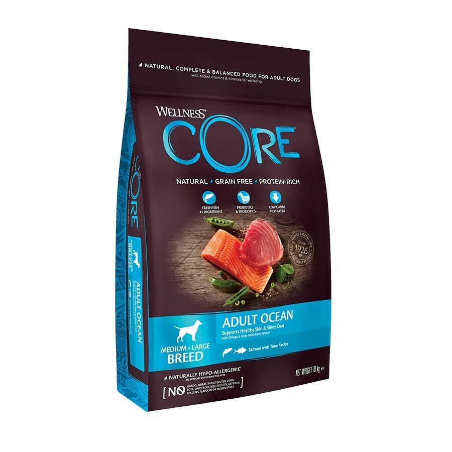 10 kg Wellness Core Adult Medium/Large Ocean Salm&oacute;n y At&uacute;n pienso para perros, , large Imagen numero 1