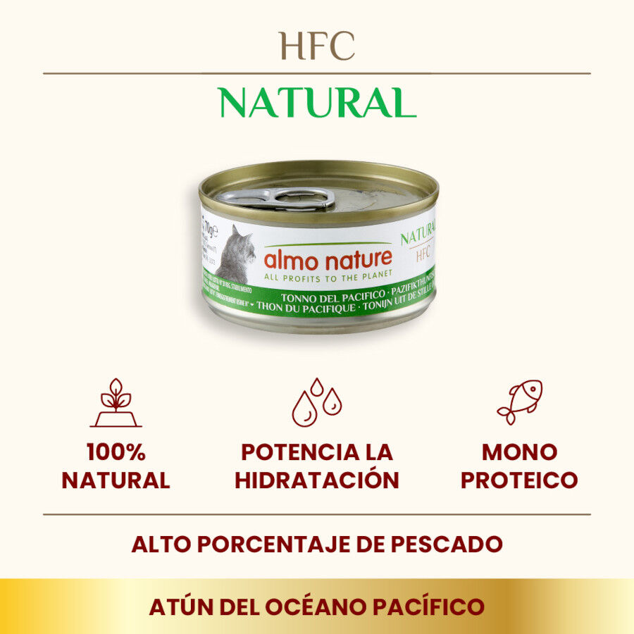 70 g Almo Nature HFC at&uacute;n del Pac&iacute;fico lata para gatos , , large indicador imagen numero 2