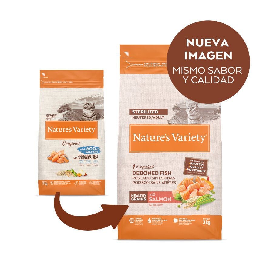 7 kg Nature's Variety Original Adult Sterilised Salm&oacute;n pienso para gatos , , large indicador imagen numero 2