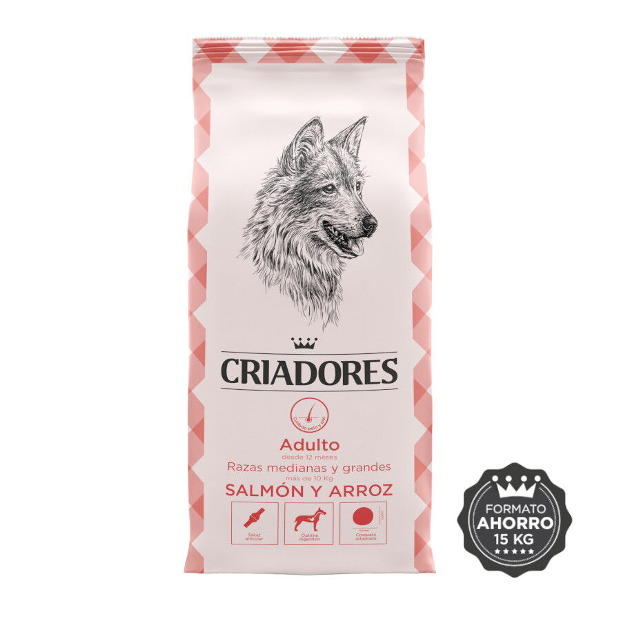 15 kg Criadores Adulto Salm&oacute;n y Arroz pienso para perros de razas medianas y grandes, , large indicador imagen numero 2