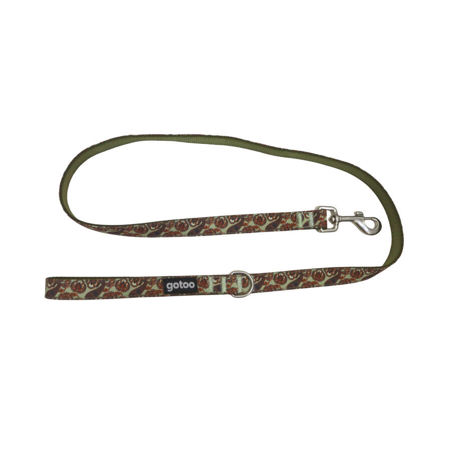 Gotoo Correa estampada cachemira caqui para perros, , large indicador imagen numero 1