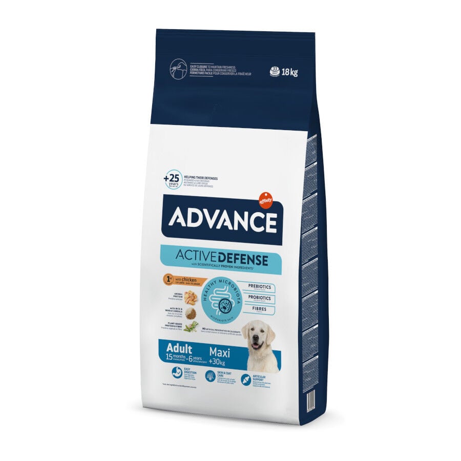 18 kg Advance Active Defense Maxi Adult pollo y arroz pienso para perros, , large Imagen numero 1