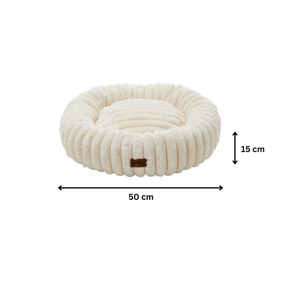 Leeby Sof&aacute; Donut Corduroy Crema para gatos, , large indicador imagen numero 4