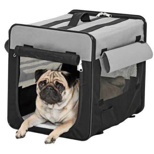 Flamingo Bolso Transport&iacute;n de tela negro para perros grandes, , large indicador imagen numero 1