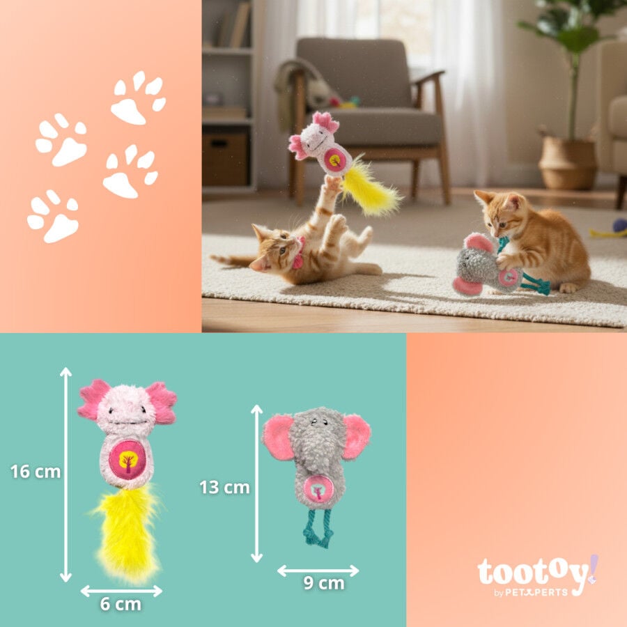 Tootoy! Peluches con Catnip Elefante & Ajolote para gatitos, , large indicador imagen numero 6