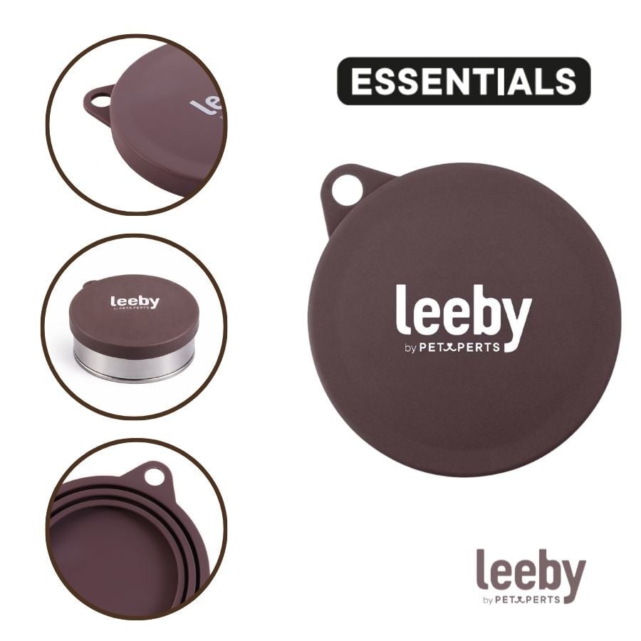 Leeby Tapa Comedero Marr&oacute;n para perros y gatos, , large indicador imagen numero 3