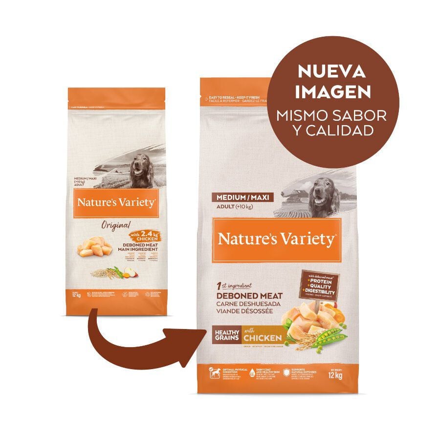 12 kg Nature's Variety Healthy Grain Adult Medium Maxi Pollo pienso para perros, , large Imagen numero 2