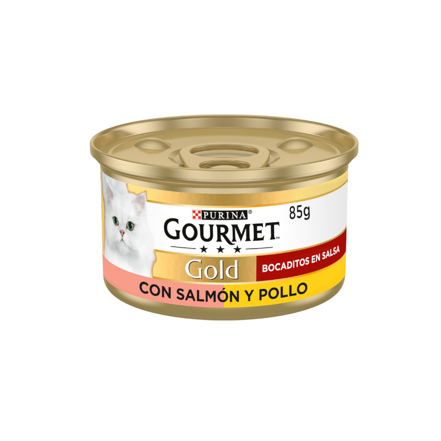 85 g Gourmet Gold Bocaditos Salm&oacute;n y Pollo para gatos, , large Imagen numero 1