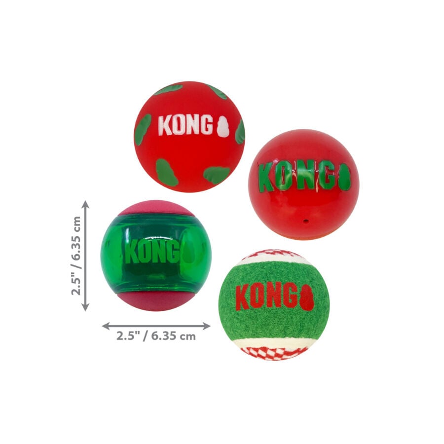 Kong Holiday Occasions pelotas para perros &ndash; Pack 4, , large indicador imagen numero 3
