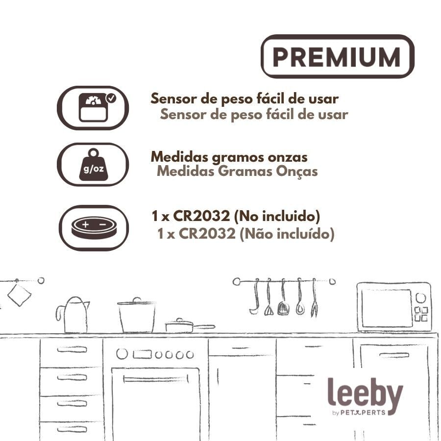 Leeby Cuchara Digital Medidor de Comidas para perros y gatos, , large indicador imagen numero 5