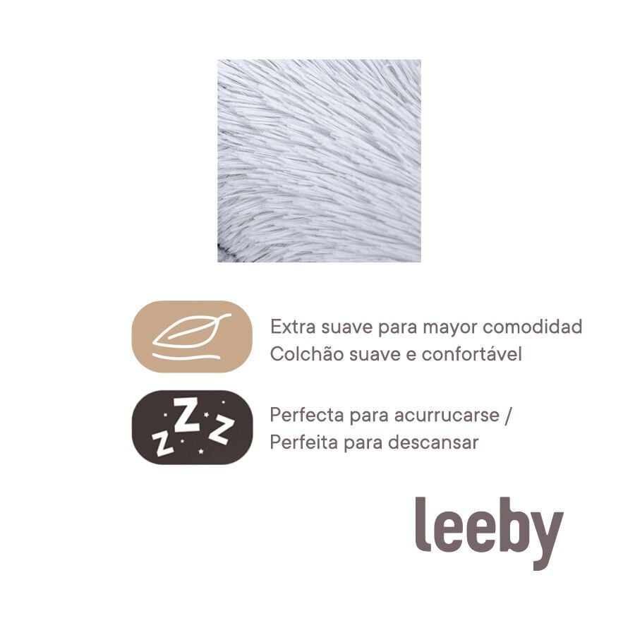 Leeby cama de pelo gris con ovejitas desenfundable para cachorros, , large indicador imagen numero 6