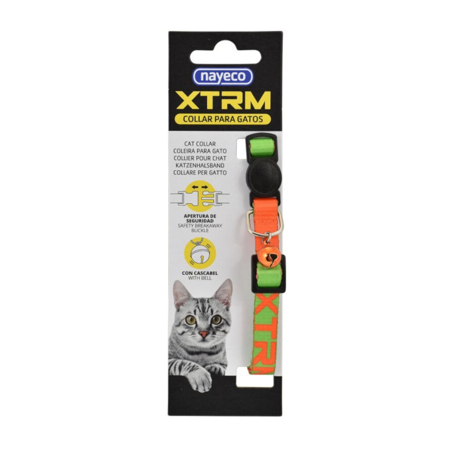 Nayeco X-Trm Neon Flash Verde y Naranja collar para gatos, , large Imagen numero 2