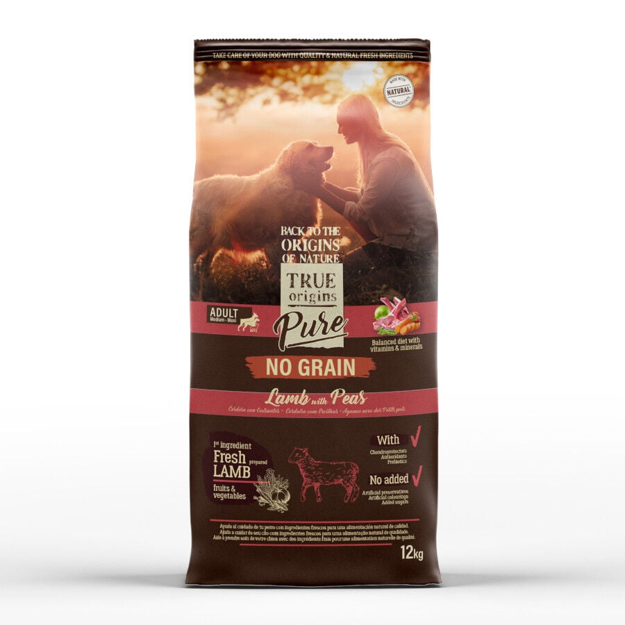12 kg True Origins Pure Grain Free Adult Cordero pienso para perros, , large indicador imagen numero 1