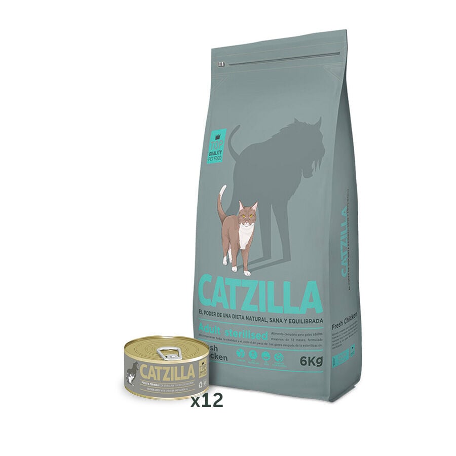 Catzilla Sterilised Pack - pienso y comida h&uacute;meda para gato
