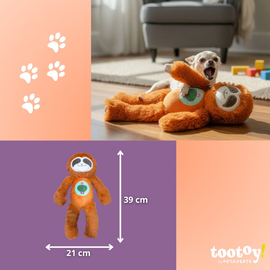 Tootoy! Perezoso Mordedor de Peluche con Sonido para perros, , large indicador imagen numero 4